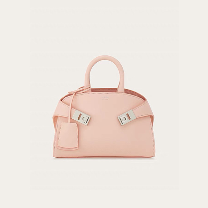 salvatore ferragamo mini hug dual gancio nappa leather top handle bag #215975